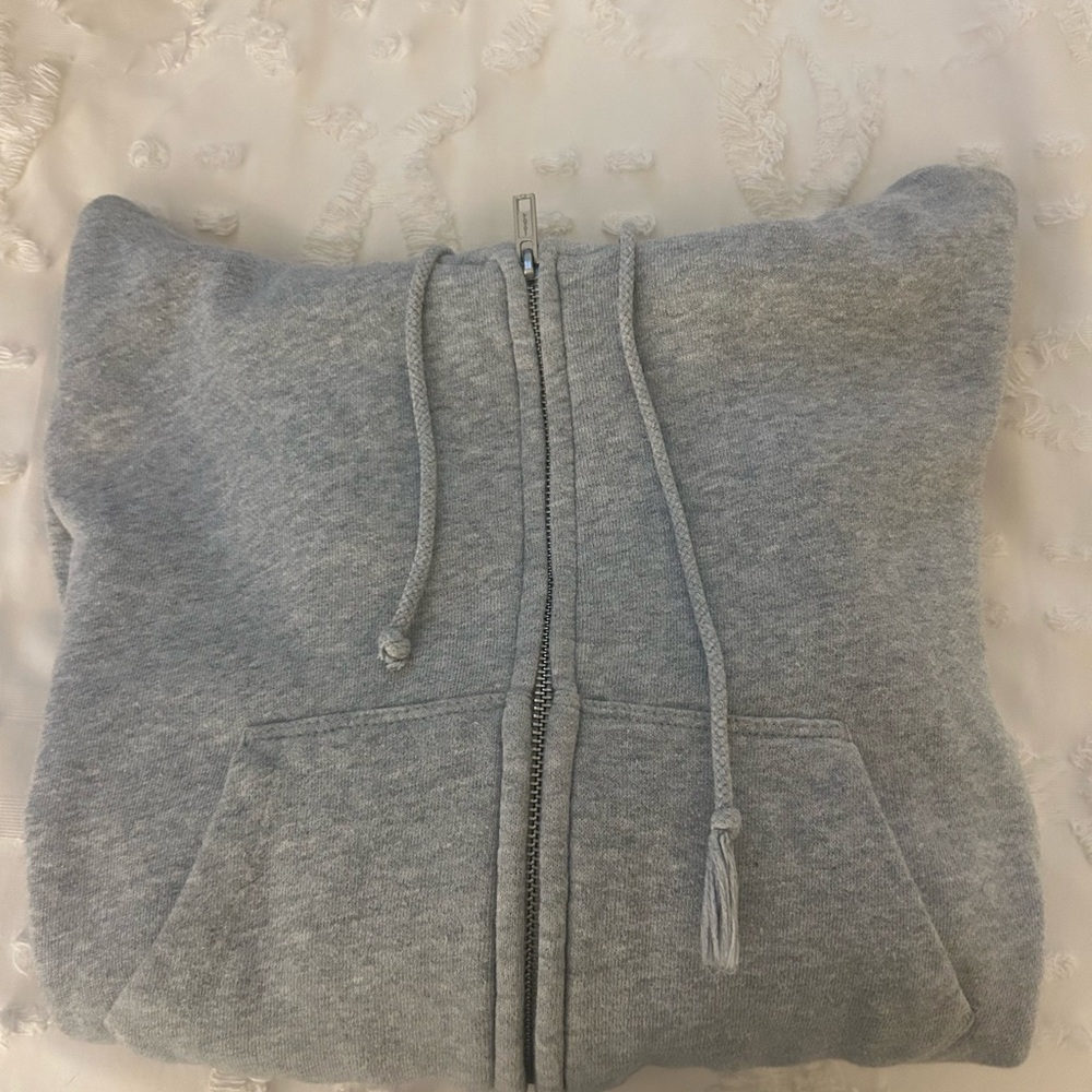 Brandy Melville Gray Zip-Up Hoodie